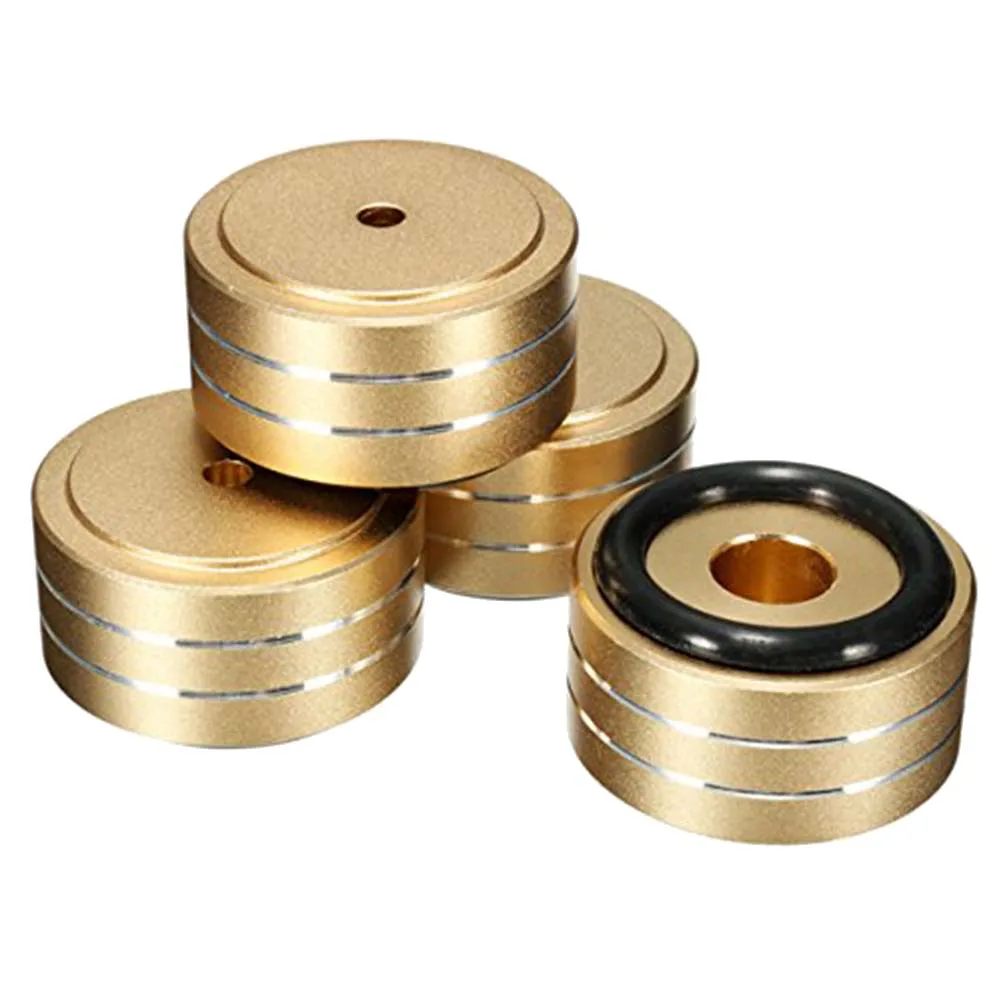 4Pcs 40X20mm Aluminum HIFI AMP Speaker Isolation Stand Turntable DAC Feet Pad (Gold)