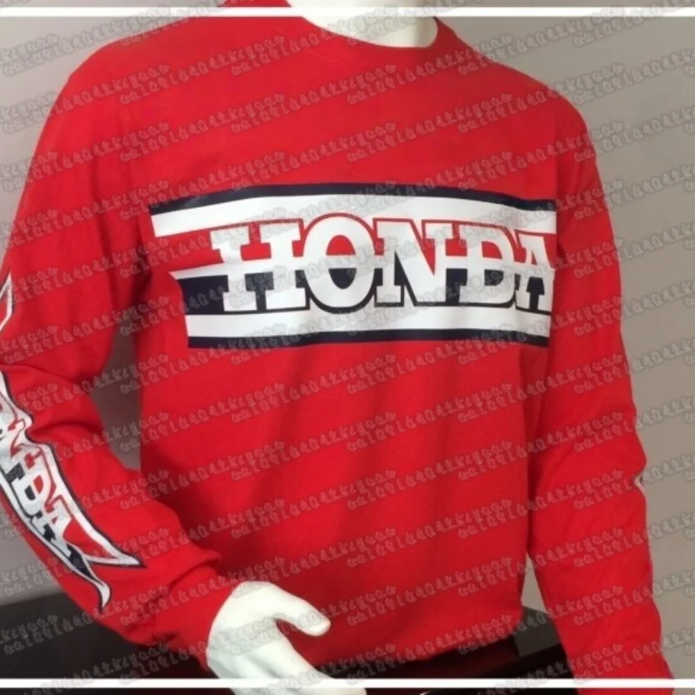 

Honda Vintage Race Uniform Motorcycle Off-Road Outdoor Cycling Long Sleeve Autumn Men Jersey Oversized Breathable Sports Tshirt