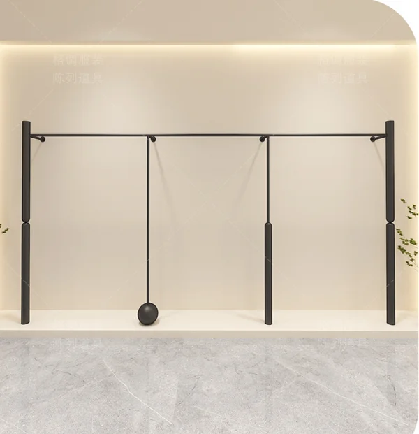 Clothing store shelves display hanging racks on the wall, display racks for women\'s personalized light luxury clothing racks