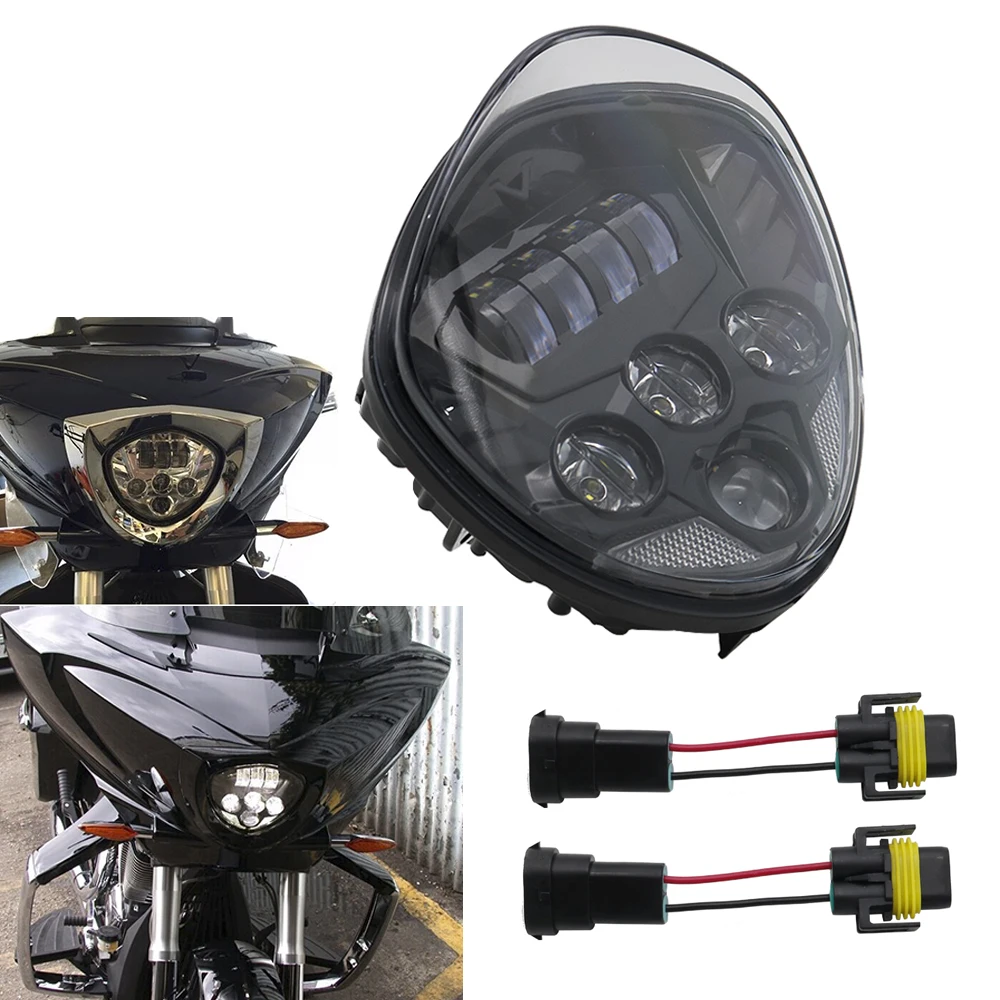 

Фары мотоциклетные для Victory Cross Country Kingpin Vegas Victoria, аксессуары для мотоциклов, черные/серебристые, 60 Вт