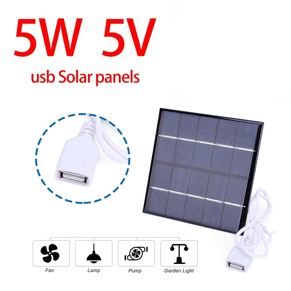 

5W 5V Solar Panel Solar Battery Charger 100*100mm Panel For Board Outdoor Camping Power Bank Phone Charging Supplies