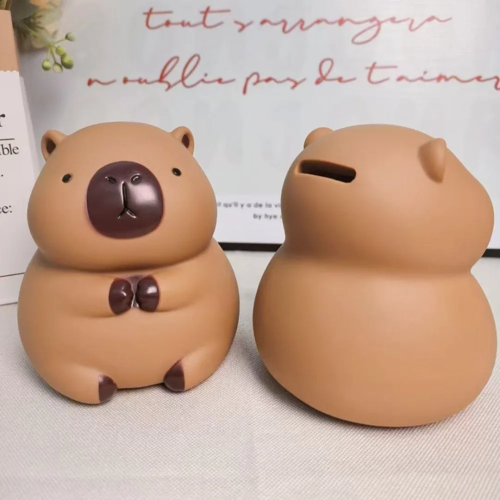 저축 탱크 카피바라 돼지 저금통 대용량 장식 카피바라 돈 상자 모델 Collectible Capybara Kids Storage Box