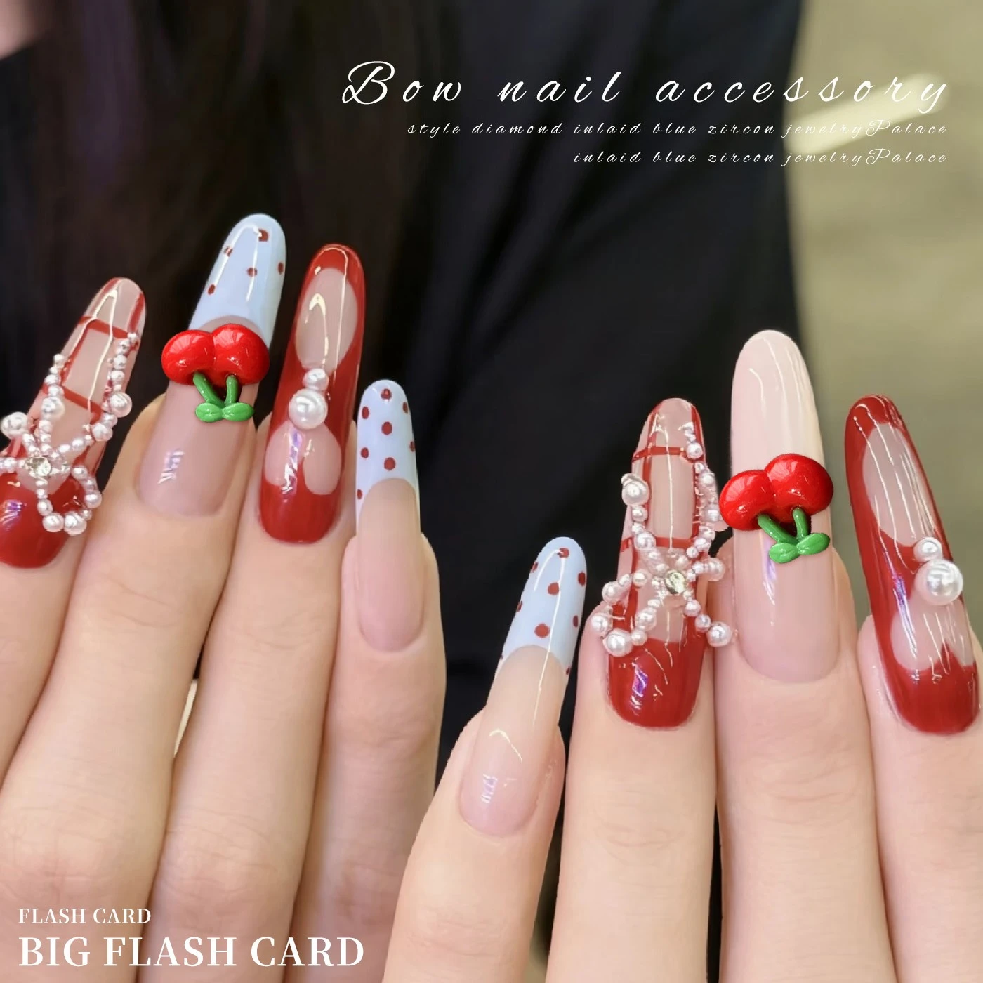 30Pcs New 3D Simulation Cherry Resin Nail Charms, Cartoon Fruit Ornaments for DIY Press On Nails Manicure Accessories