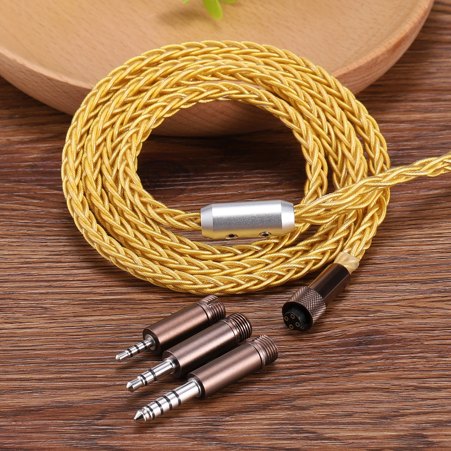 

6nocc single crystal copper plated 18K gold 4.4mm 3.5mm earphone upgrade cable MMCX QDC im70 HD800 0.78