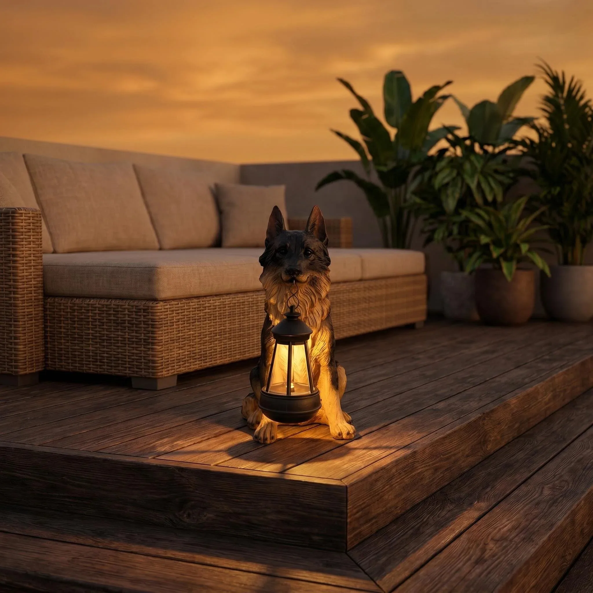 LEDジャーマンシェパードソーラースタチューライト、屋外庭園 - Outdoor Lighting Pathway のレビューと価格