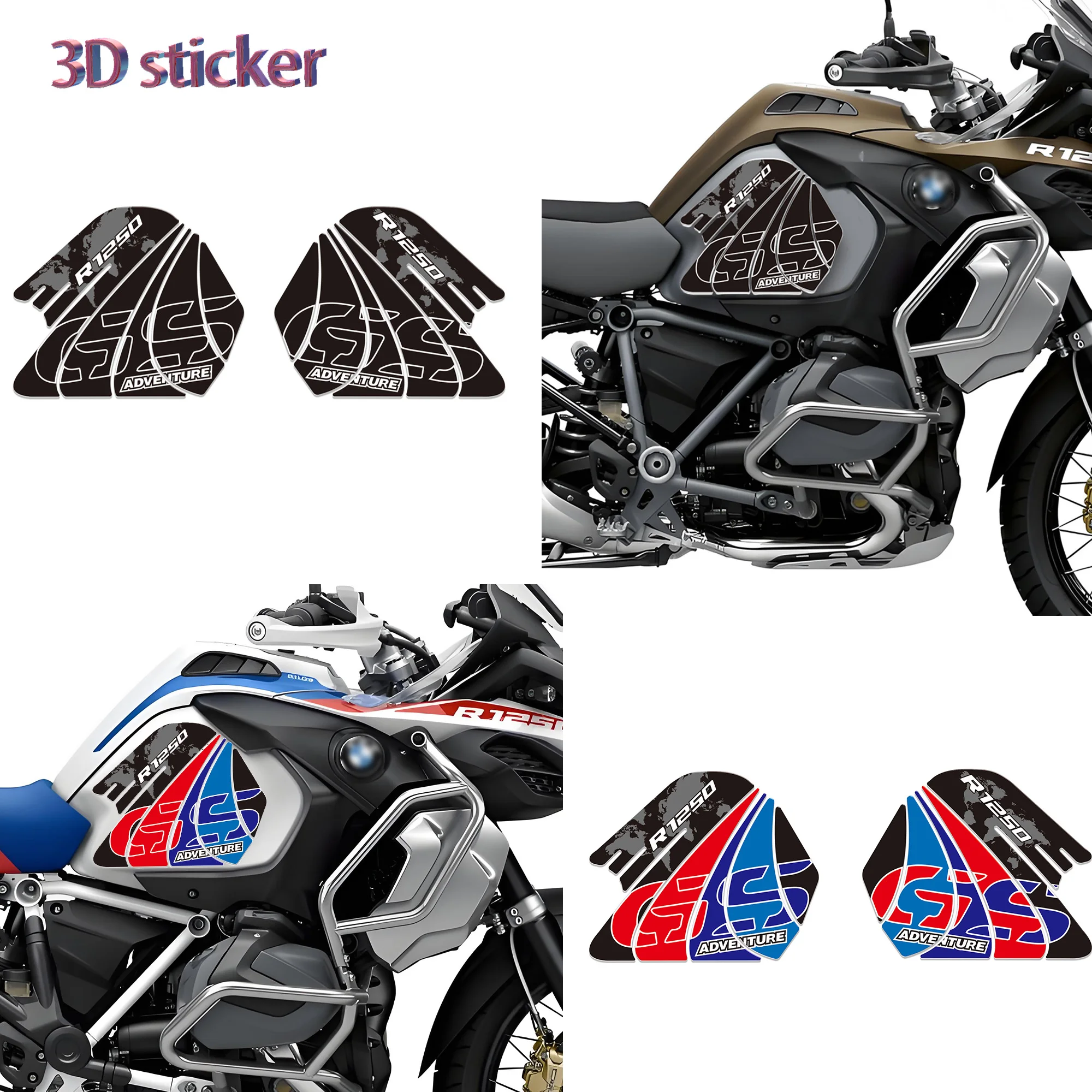 3D Stickers Protections and Decorations Side Motorcycle Tank Compatible with BMW R1250GS R 1250GS R 1250 GS ADV Adventure