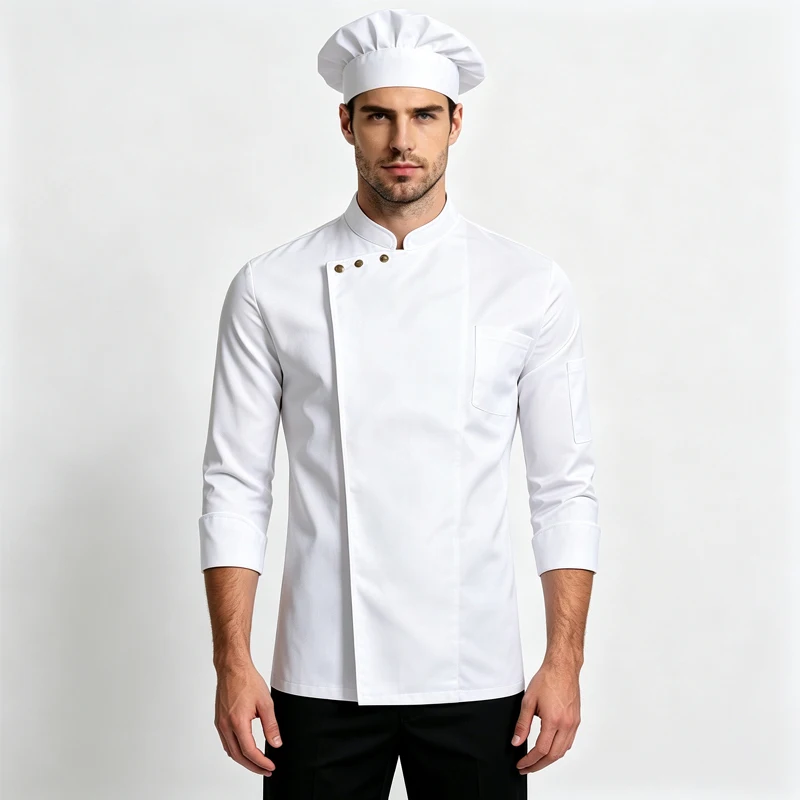 pro-chef-uniform-long-sleeve-chef's-coat-for-kitchen-restaurant-hotel-catering-baking-food-cooking-workwear