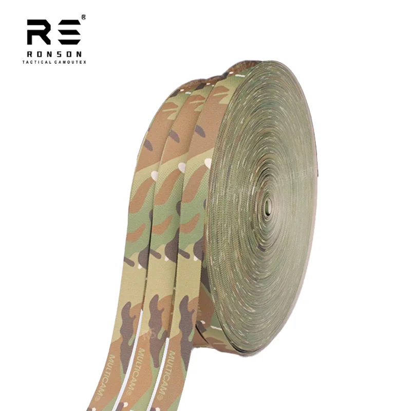 Factory Wholesale 20MM/22MM/25MM Polyester Printed Binding Tape MC Camouflage Polyester Tape Webbing Straps for Tactical Gears