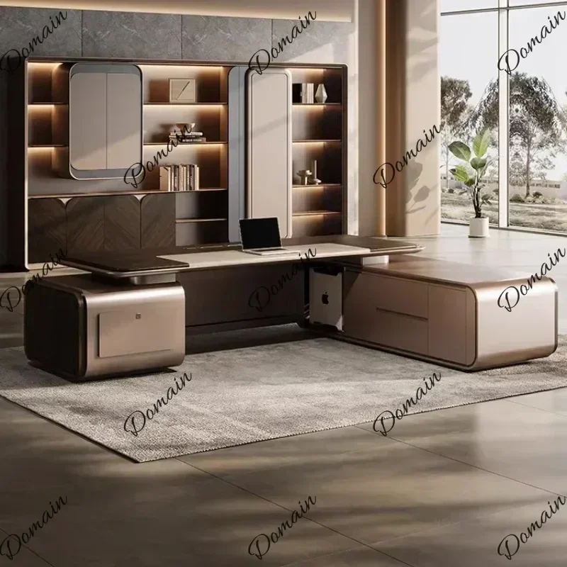 30XX High-end L Shaped Desk Office Table Chairman President Boss Computer Desks Escritorios De Computadora Furniture Multifuncti