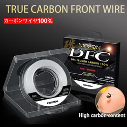 YGKX 100M Fluorocarbon Coating Fishing Line 50M Carbon Fiber Monofilament Leader Line Carp Fishing Sinking Line Accessories