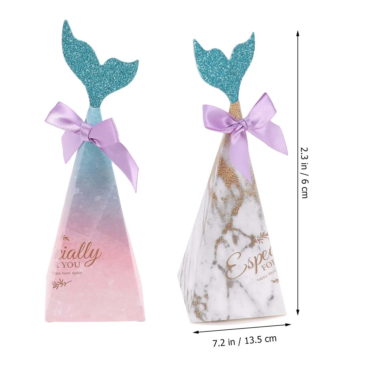 

25pcs Pyramid Mermaid Candy Boxes Wedding Party Favors Bridal Shower Gift Case Chocolate Packaging Safe Quality Decorations