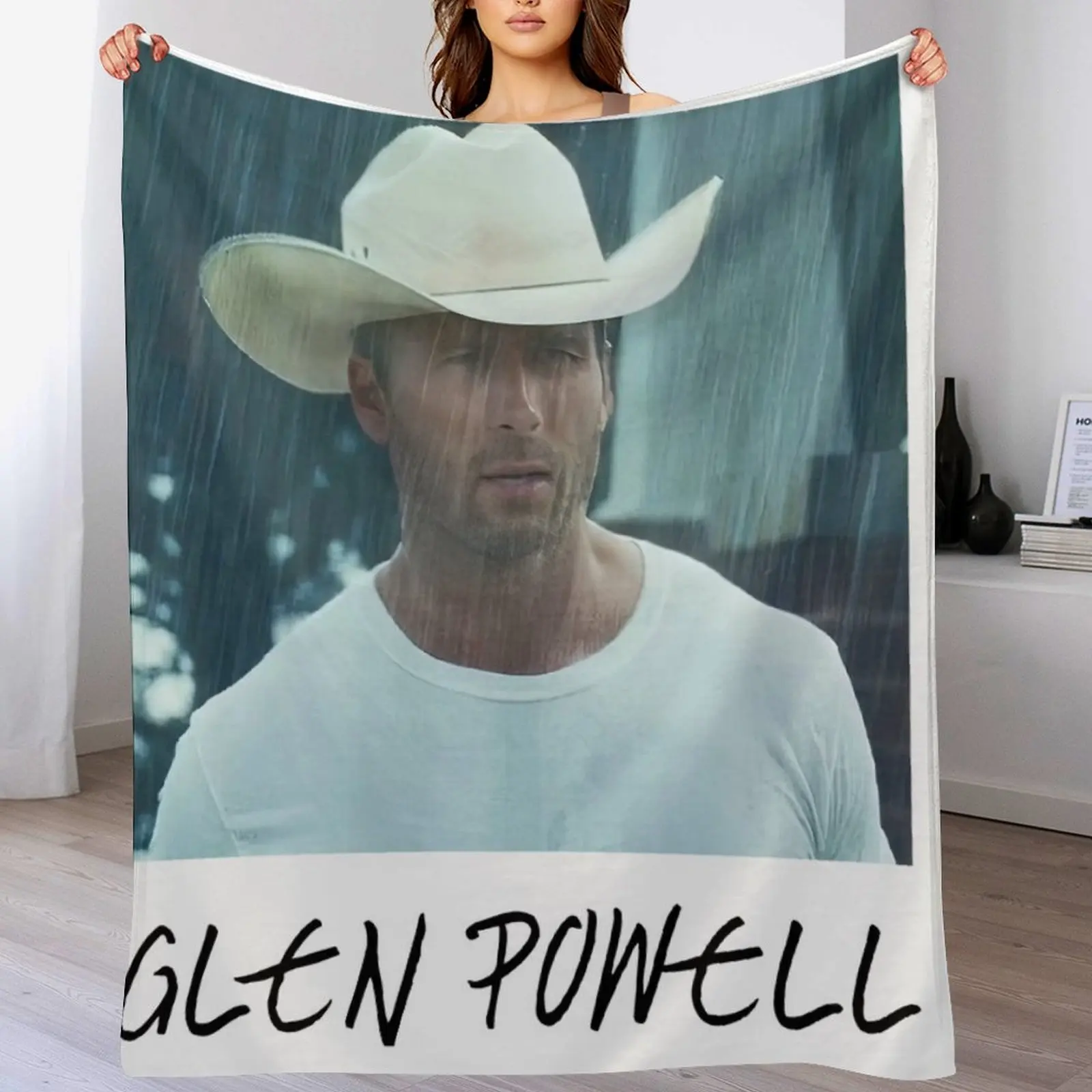 

Glen Powell Throw Blanket Fashion Sofas Nap Blankets For Bed Decoratives Blankets