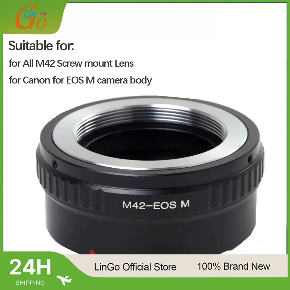 LinGo M42-EOS M Metal Camera Lens Adapter Ring For M42 Lens To For Canon For EOS M Mount Camera