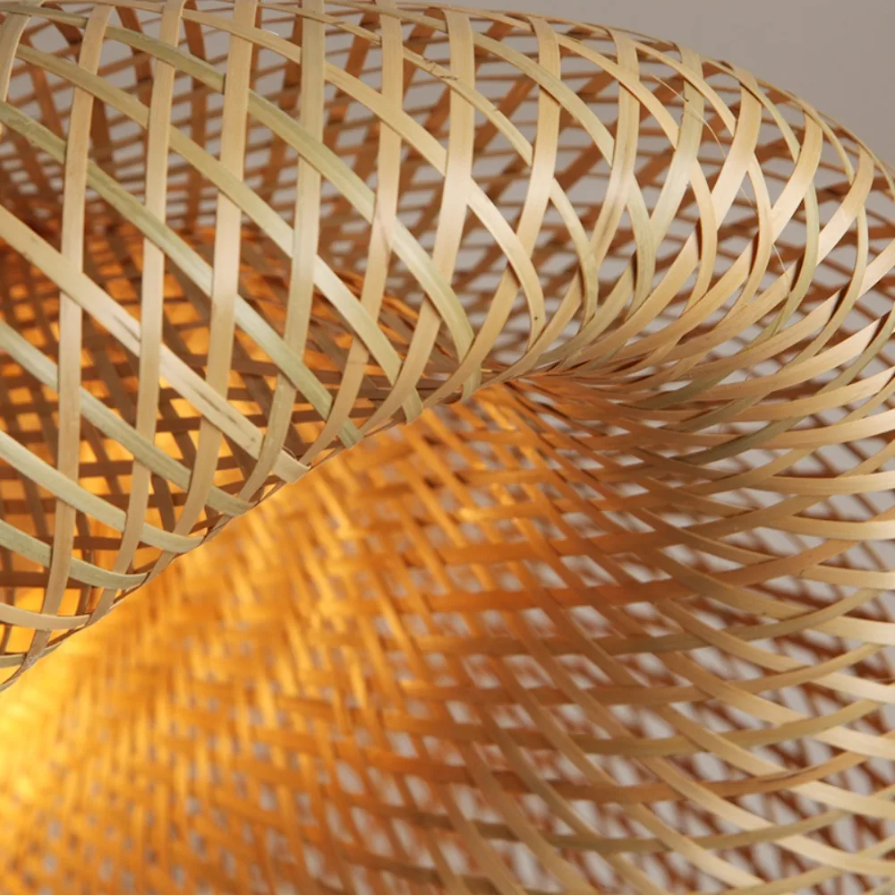 JOYINLED خمر الريفية قلادة ضوء الخيزران الفن الإضاءة للمطاعم الفنادق الإقامة المنزلية الطعام تركيبات مصابيح الخيزران Dia.50/60 #6