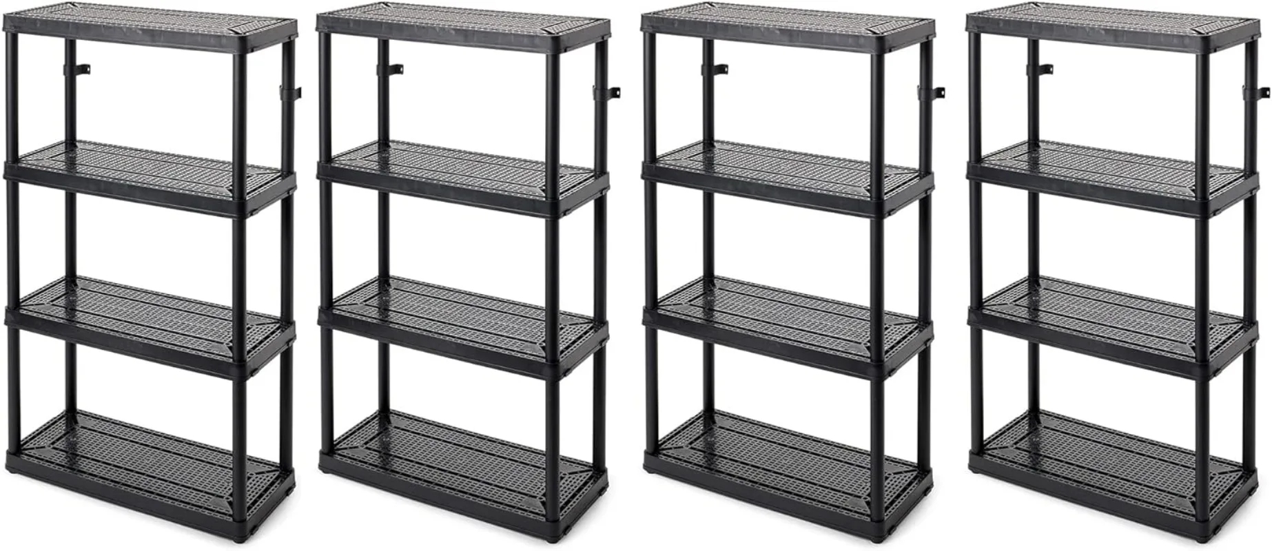 Gracious Living 4 Shelf Fixed Height Medium Duty Storage Unit 14 x 32 x 54.5 Organizer System for Home,Basement & Laundry,4 Pack