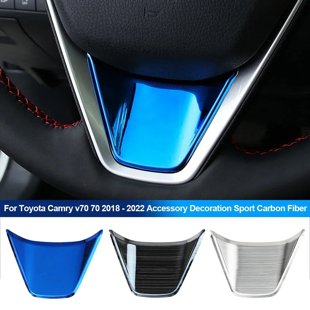 Carbon Fiber Car Steering Wheel Trims for Toyota Camry V70 70 2018 2019 2020 2021 2022 Accessory Decoration Sport Se