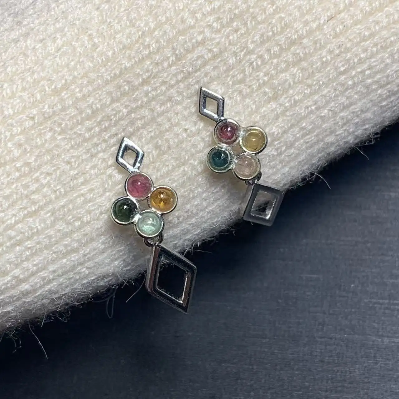 

Natural Tourmaline earrings 925 silver Stud earring For Women 925 Sterling Silver Vintage Gift Prevent Allergy Fine Jewelry