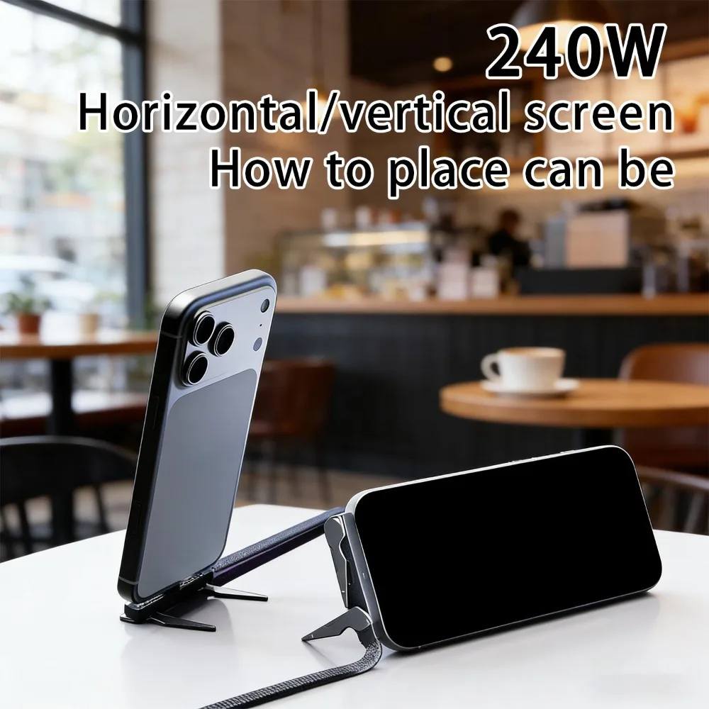 240W Foldable Stand Data Cable USB C L-shaped Bracket Data Cable Type-C To Type-C Fast Charging Cord for IPhone 15 16 17 Xiaomi