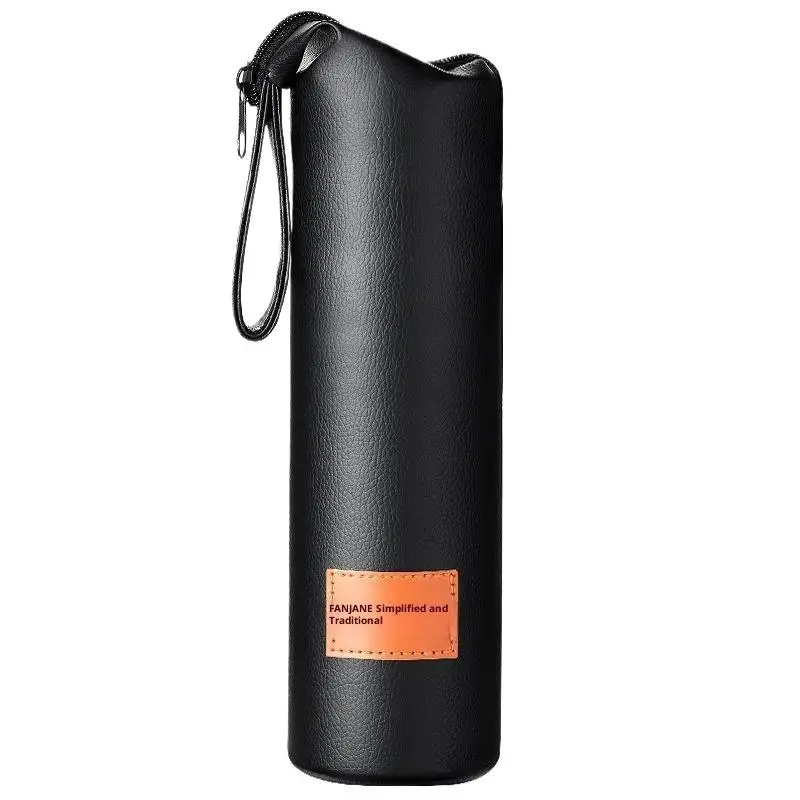 1PC Leather Cup Sleeve Sport Water Bottle Cover Case With Rope Portable Vacuum Glass Cup Sleeve Cup Pouch Camping Accessories