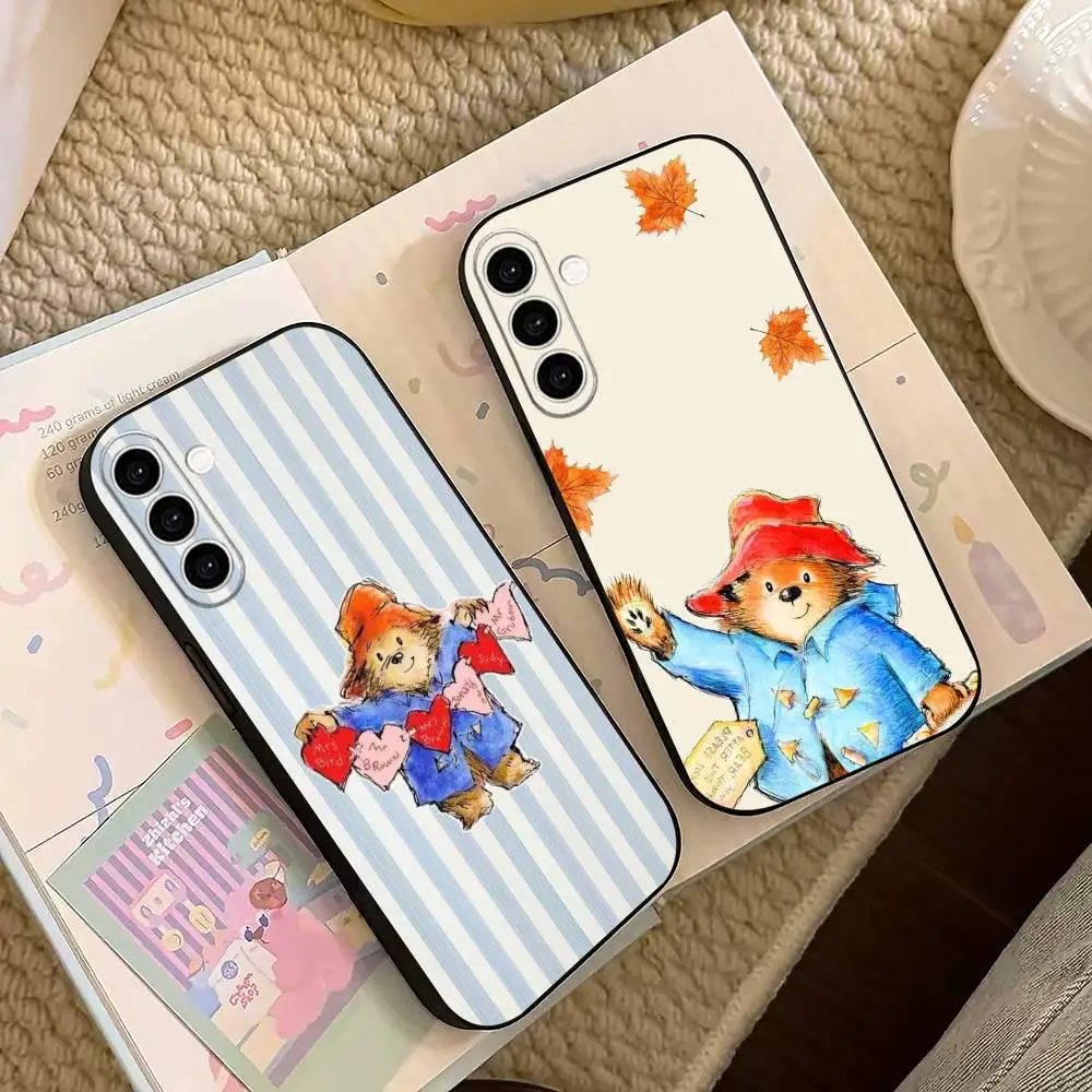 Cute P-Paddington Bear   Phone Case For Samsung Galaxy A73,A72,A71,A70,A53,A52,A51,Others Soft Black Cover