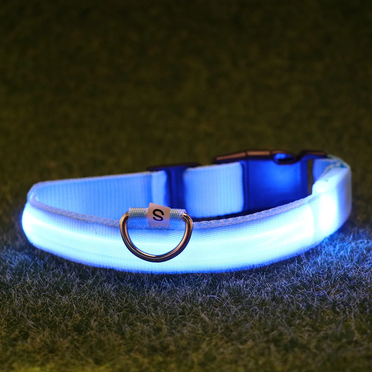 

Adjustable Led Luminous Pet Collar Dog Night Glow Collar Rechargeable Blue S Waterproof Durable Fashionable Outdoor Night