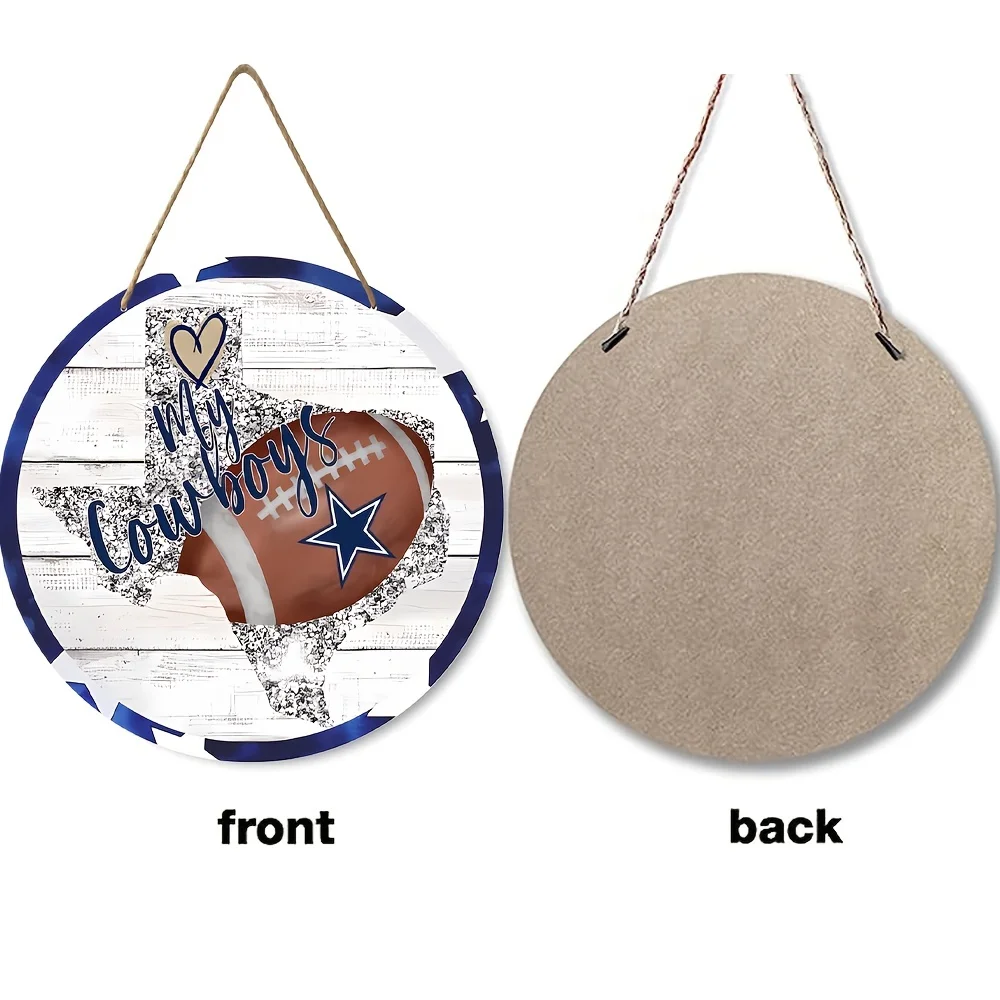 American Football Round Wooden Sign,home Room Holiday Festivals Front Sence Door Wall Hangng Art Sign Decor,Gift for Rugby Fans