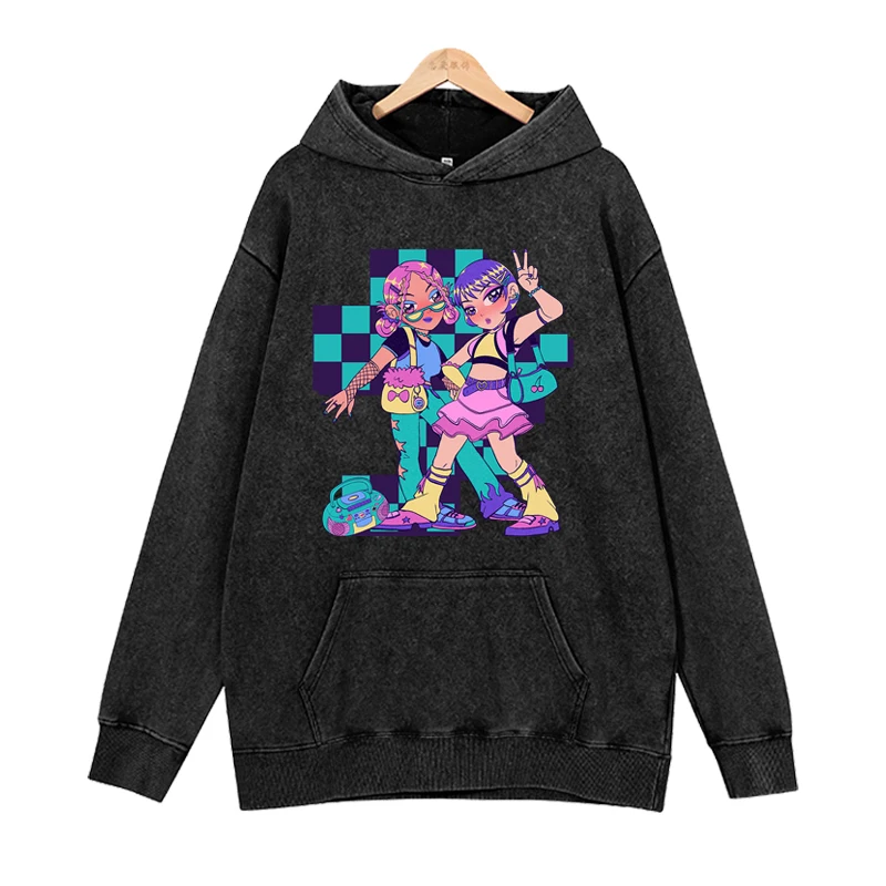 Hip hop girl group round neck autumn and winter cotton heavyweight women's casual hoodie women's fashion trend loose hoodie