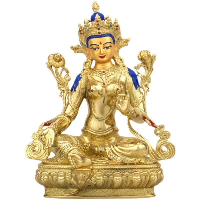 special offer # 5A Nepal Buddhism gilding Green Tara Bodhisattva Buddha copper statue HOME family effective