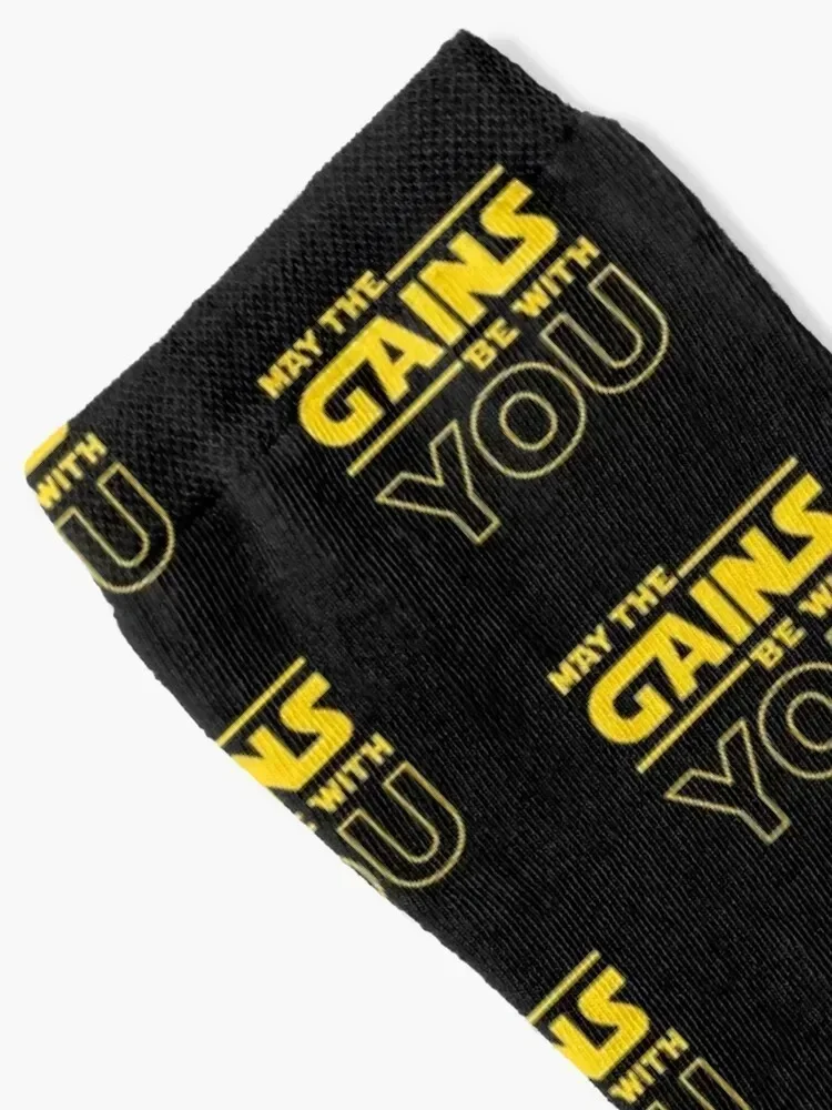 May The Gains Be With You Socks أحذية كرة القدم المجنونة المضادة للانزلاق أفكار هدايا عيد الحب مصمم رجل الجوارب النسائية