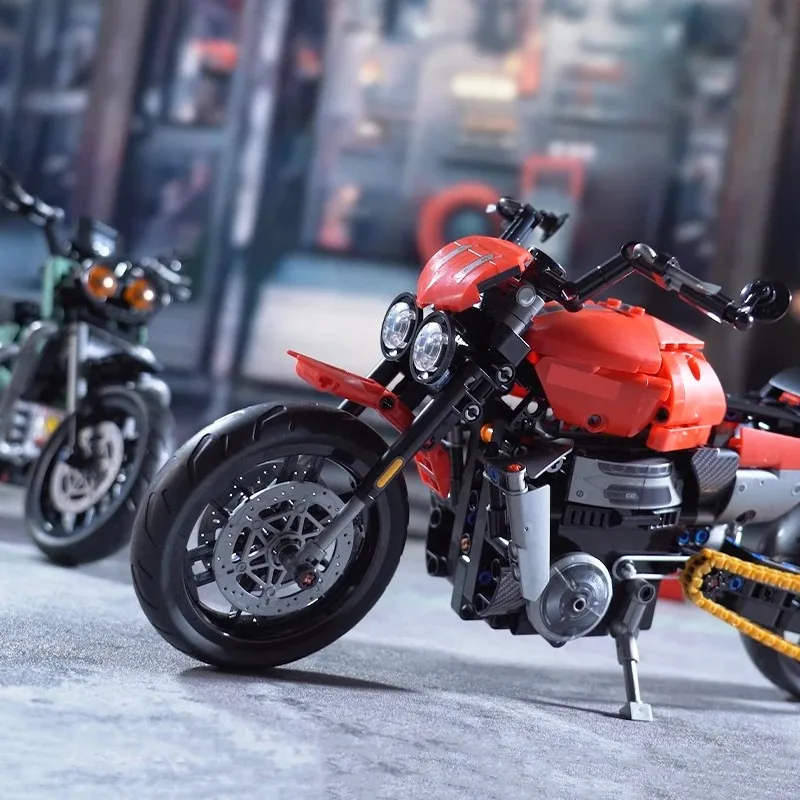 1:8 City Racing Motorcycle Bouwstenen Sets MOC Motor Racer Technische Kerstcadeaus voor Kinderen Jongens Kinderen Blokken Speelgoed