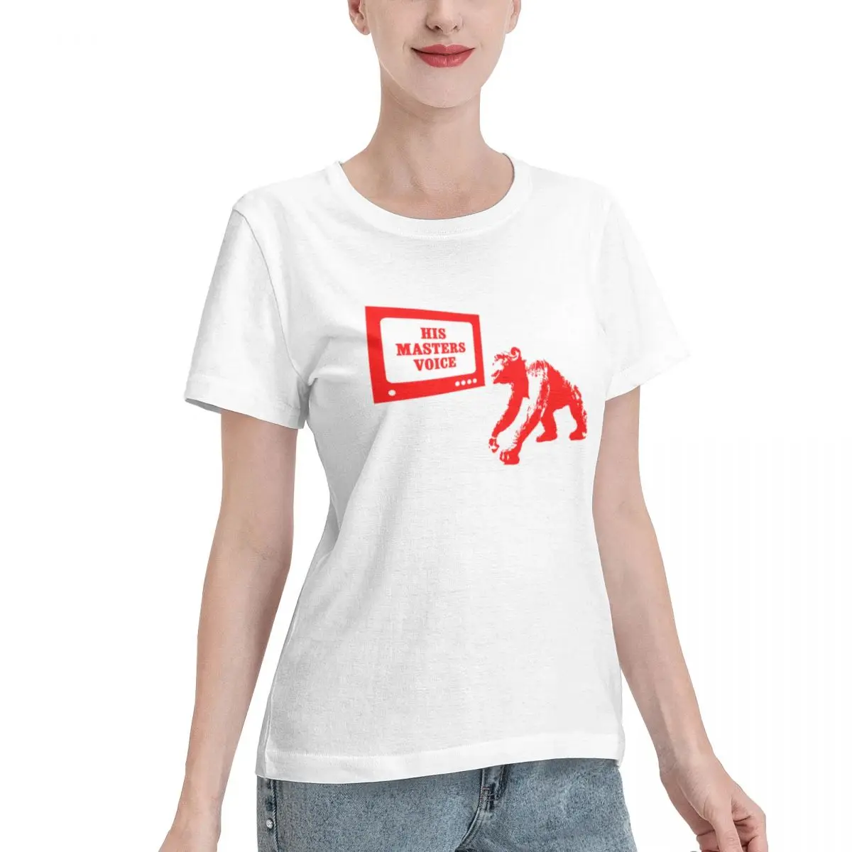 Popular On Social HIS MASTERS VOICE Women's T-shirt Gothic Wholesale Blank Tee
