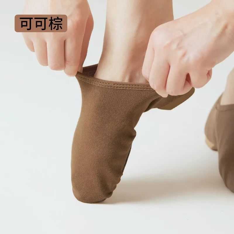 Hot Sale New Coming High Quality Women Men Stretchy Canvas Pink Tan Brown Jazz Dancing Shoes