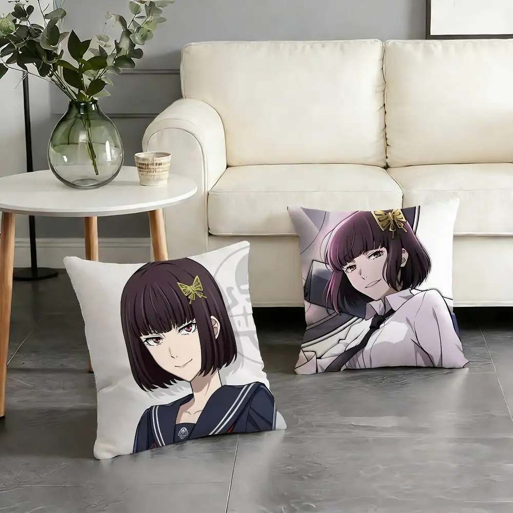 A-Akiko Yosano B-Bungo Stray Pillow Case Pattern Printed Pillowcase For Living Room Sofa Cushion Cover