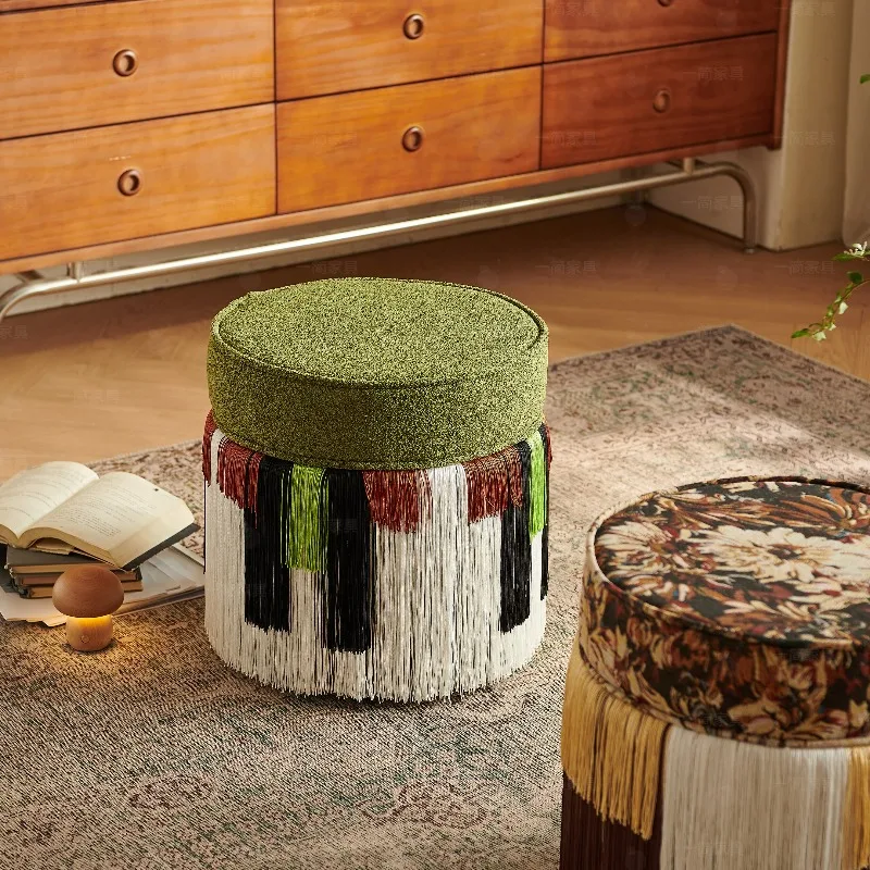 French antique makeup stool round stool fringed stool dressing l sofa hair  shoe  bed and breakfast tea hote