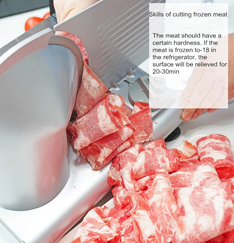 220V Elektrische Fleisch Slicer Hammel Rolle Rindfleisch Cutter Lamm Rollen Gemüse Schneiden Maschine Brot Scheiben Edelstahl Fleischwolf – Detail 10