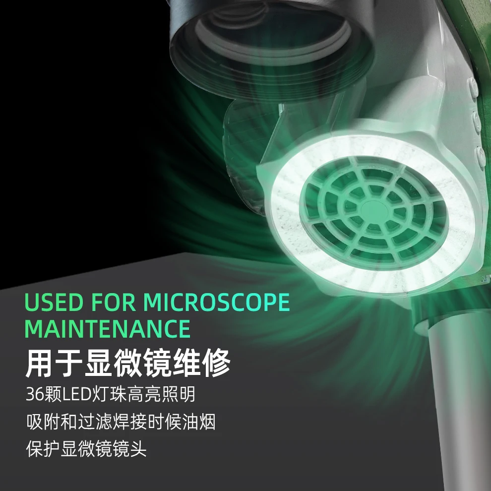 BEST BST-X110 Microscope LED Lighting Smoker Adjustable Wind Speed with Filter Sponge Microscope Repair Work Exhaust Fan