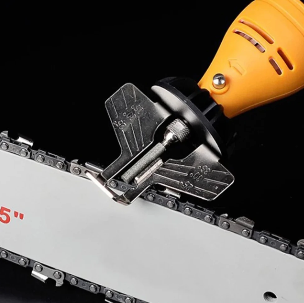 Chainsaw Sharpening Attachment, Electric Grinder & Drill Tool for Sharpening Saw Chain & Polishing