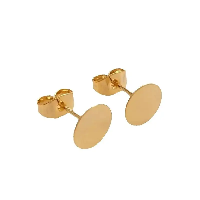 14 К светло-золотой диск S925, серебряная игла с висячими серьгами с плоским дном и плоскими опорными серьгами, ювелирный материал ручной работы «сделай сам»