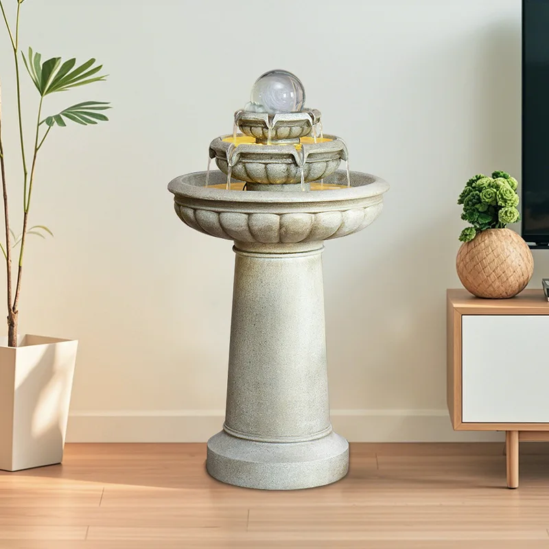 

Simple European style flowing water fountain feng shui wheel rockery humidifier circulating water office living room courtyard