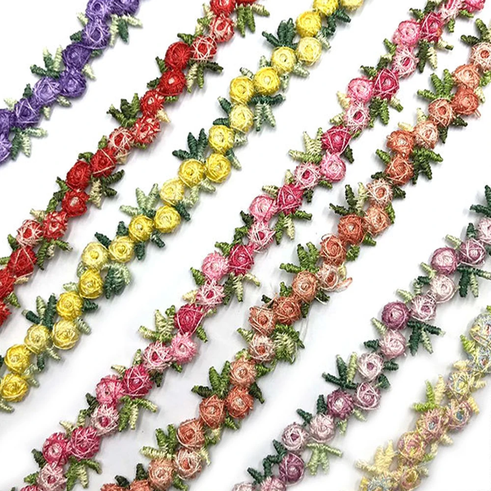 

Decor Polyester Sewing Water soluble Flower Lace Trim Ribbons Fabric Trim Embroidered