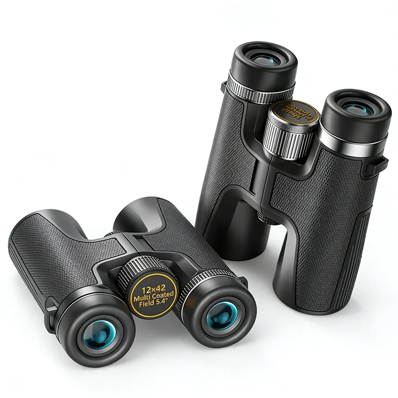 HD 10x42 Binoculars BAK4 High Magnification Purplish-red FMC Coating Outdoor Telescope for Camping Sightseeing