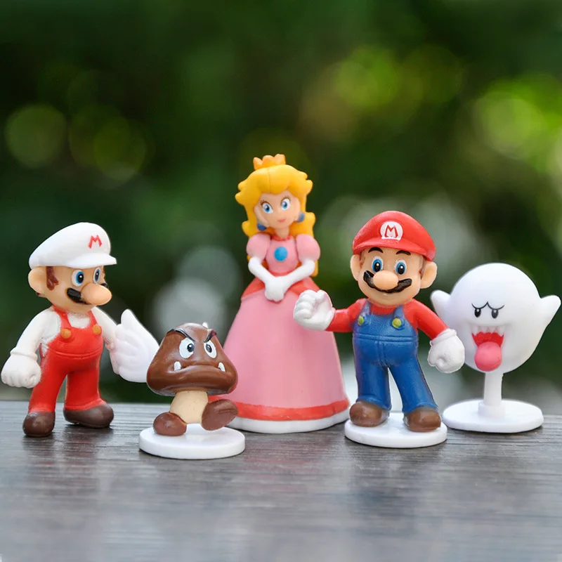 Figuras de acción de Super Mario Bros para niños, juguetes de PVC, Luigi, Yoshi, Donkey Kong, princesa Daisy, seta, regalos de cumpleaños para fanáticos, 16 unidades por juego