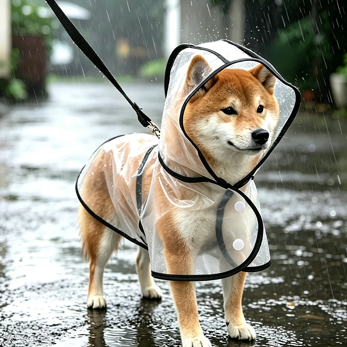 

Transparent Waterproof Hooded Dog Raincoat Waterproof EVA Cape Style Design Pet Puppy Raincoat Clothes Dog Supplies Rain Poncho