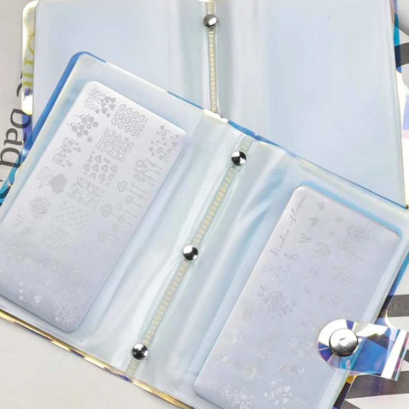 1Pc Rectangular Nail Art Stamping Plate Holder Bag 40 Slot Holder Storage Bag For Gel Polish Nail Painting Template Bag