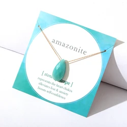 Exquisite 16 Inch Short Natural Stone Pendant Necklace Summer Delicate Necklace For Women