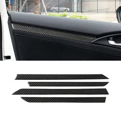 Couverture de bandes de panneau de porte de fenêtre en fibre de carbone, garniture de protection, Honda Civic, 10e Isabel, 2016, 2017, 2018, 2019