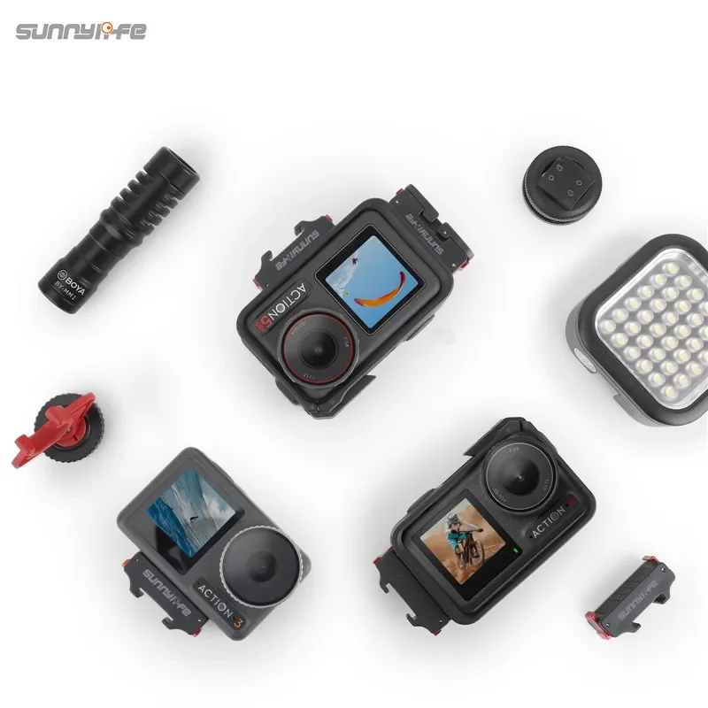 DJI 오즈모 액션 5 Pro 4 3용 마그네틱 어댑터 마운트 퀵 릴리즈 마운트 베이스 (콜드슈 카메라 삼각대 어댑터 마운트 포함)