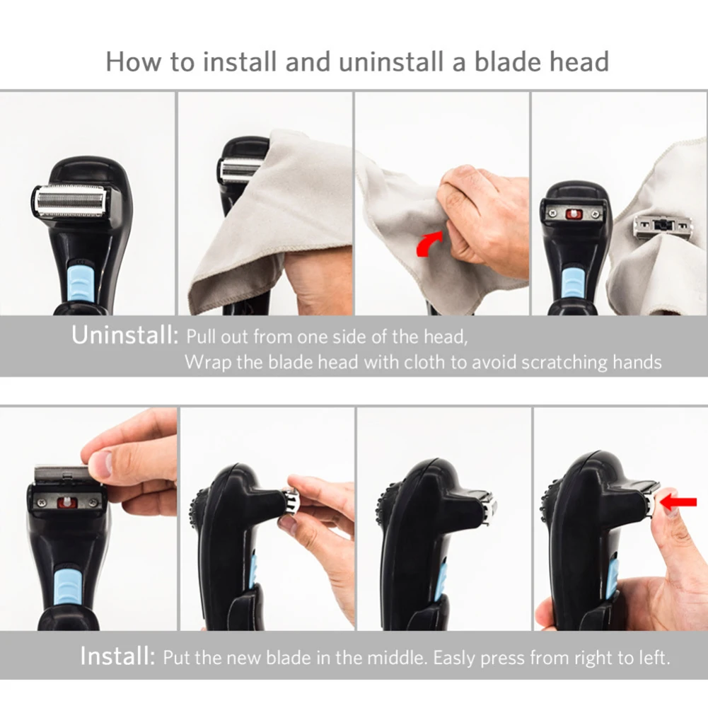 finefine Men Shaving 180 Degrees Foldable Electric Back Hair Shaver Battery Manual Long Handle Hair Remover