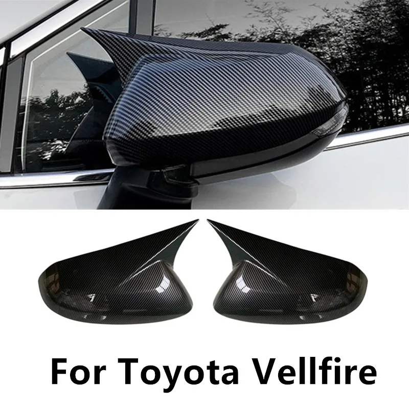 

Car Mirror Decorative Cover Case Trim Shell Housing carbon fiber For Toyota Vellfire 2015-2023 Auto Accessories