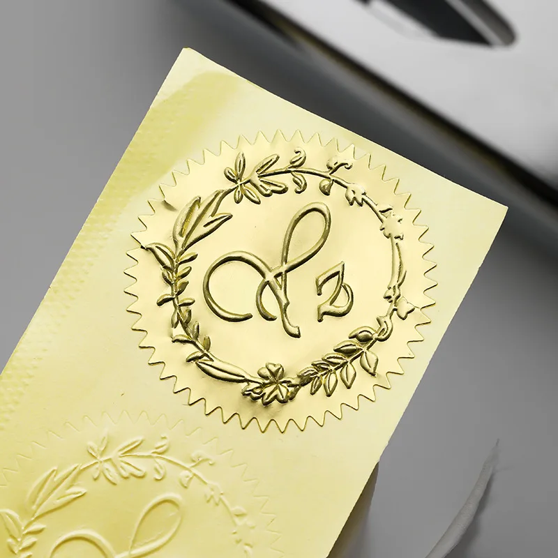 100pcs 45/50mm Gold Silver Foil Self Adhesive Steel Seal Stickers for Envelopes Certification Graduation Notary Corporate Seals